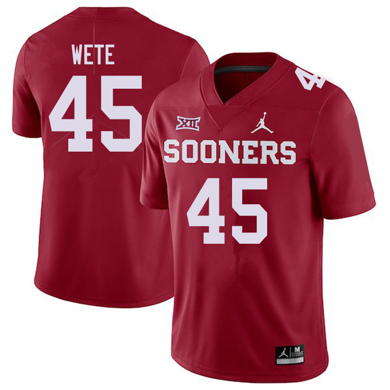 Jordan Brand Men #45 Joseph Wete Oklahoma Sooners College Football Jerseys Sale-Crimson